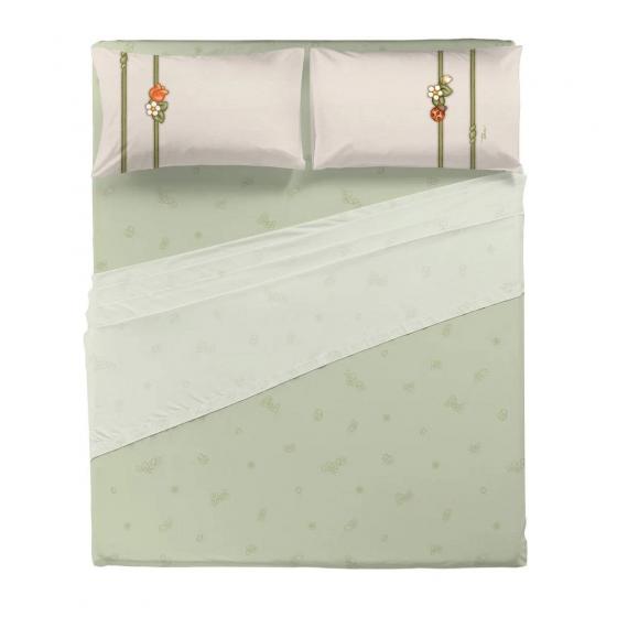 THUN Completo Lenzuola Bloom Green Matrimoniale