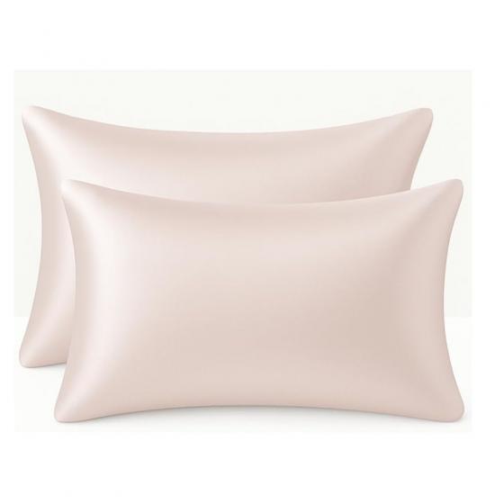 Coppia Federe in Seta di Bamboo CLARA Anticrespo Antirughe Ipoallergeniche Traspiranti Eleganti e Morbide  Made in Italy (ROSA)
