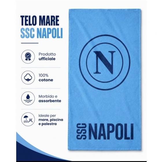 Telo Mare SSC Napoli In Spugna Prodotto Ufficiale Cm 80x 160 Var A