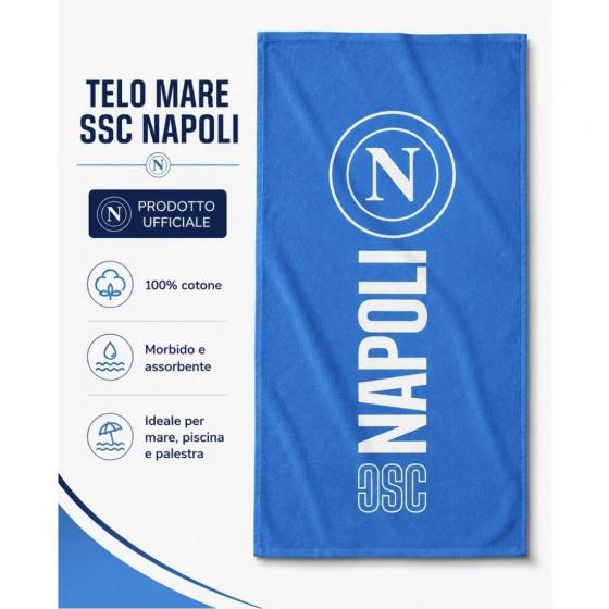 Telo Mare SSC Napoli In Spugna Prodotto Ufficiale Cm 80x 160 Var B
