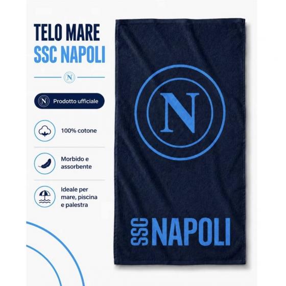 Telo Mare SSC Napoli In Spugna Prodotto Ufficiale Cm 80x 160 Var D