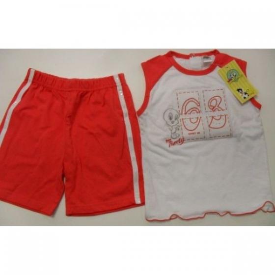 Completino Looney Tunes Titty Con Ricamo Giro Maniche Neonata 